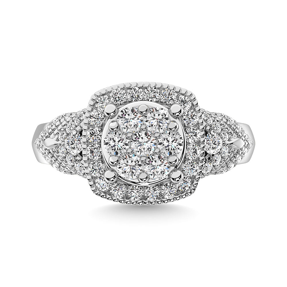 Diamond 1 Ct.Tw. Engagement Ring In 14K White Gold