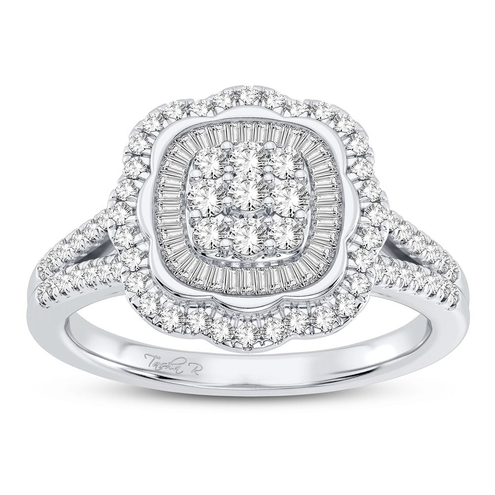 10K White Gold Beautiful 0.50Ct Diamond Ring