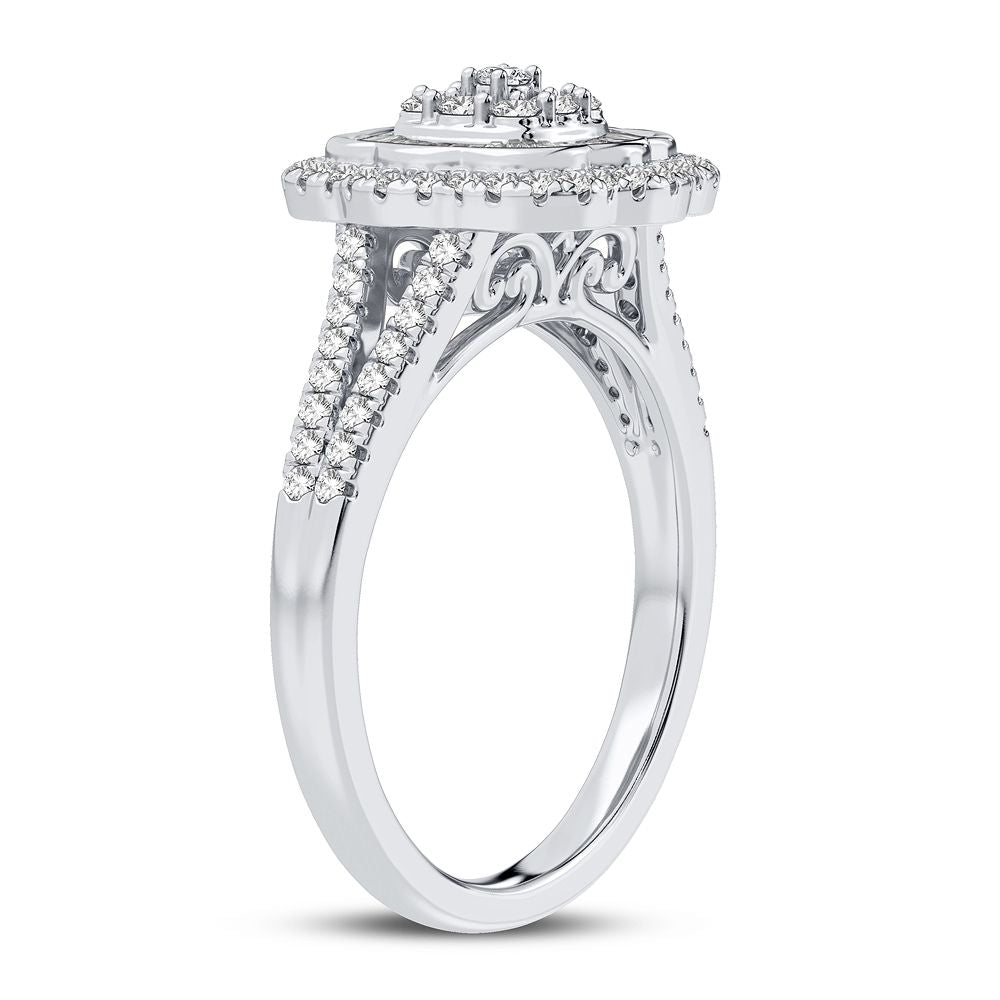 10K White Gold Beautiful 0.50Ct Diamond Ring