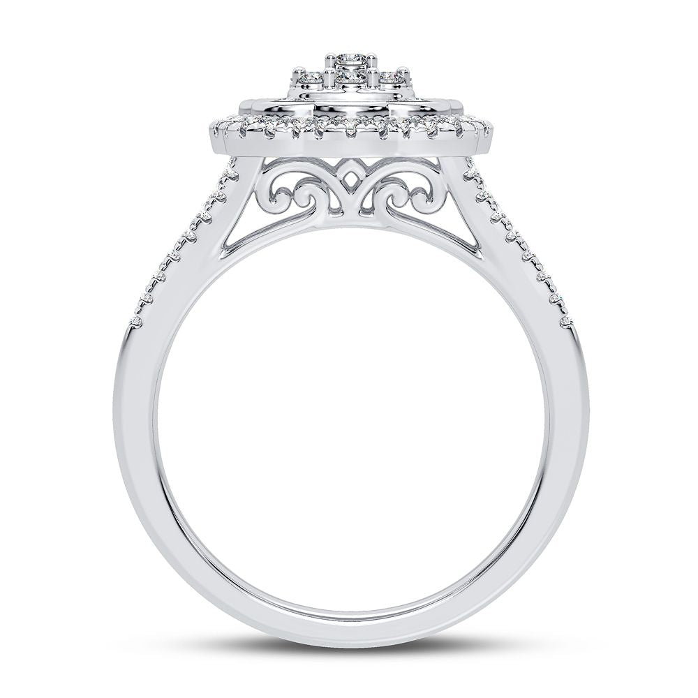 10K White Gold Beautiful 0.50Ct Diamond Ring