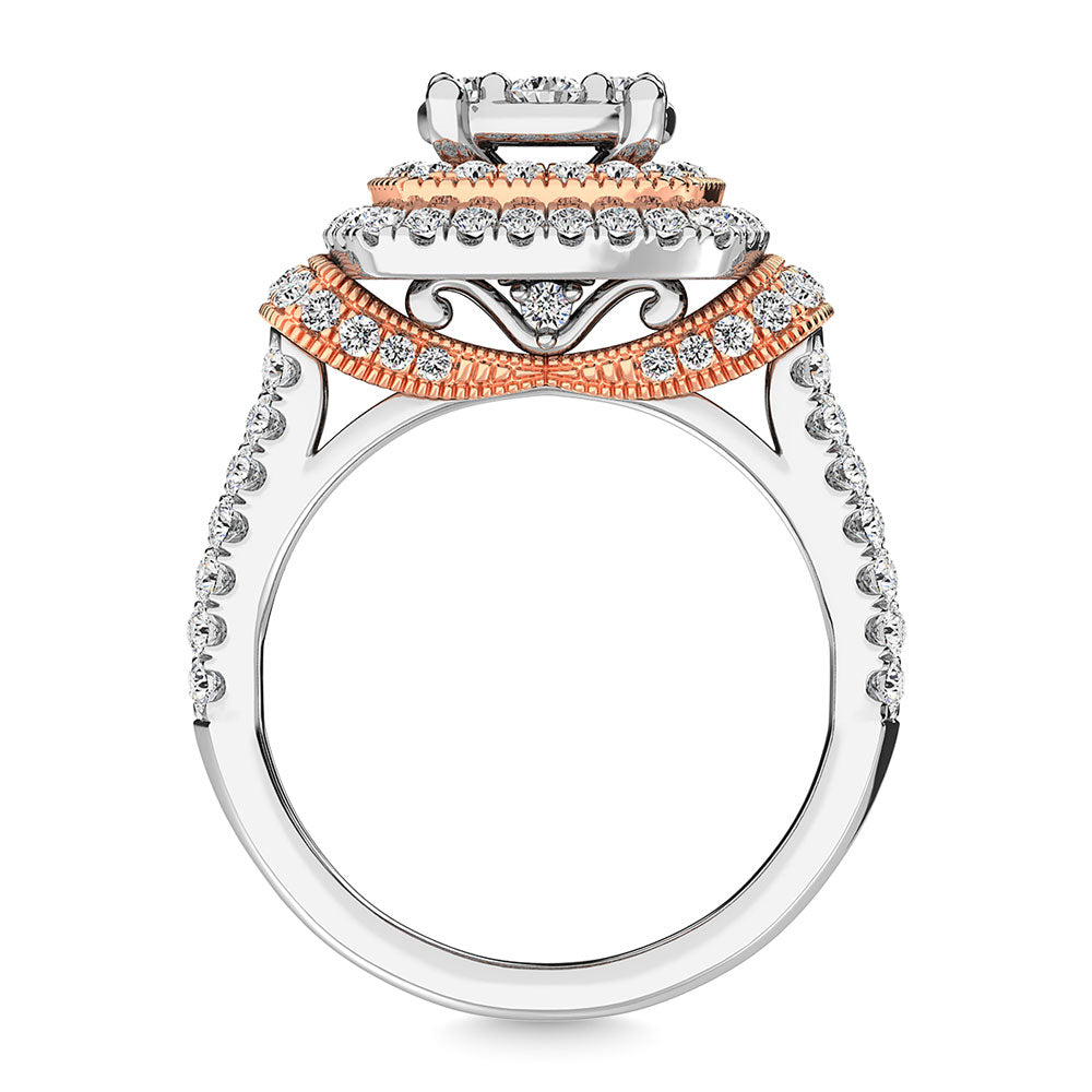 Diamond 1 1/2 Ct.Tw. Engagement Ring In 14K Two Tone Gold