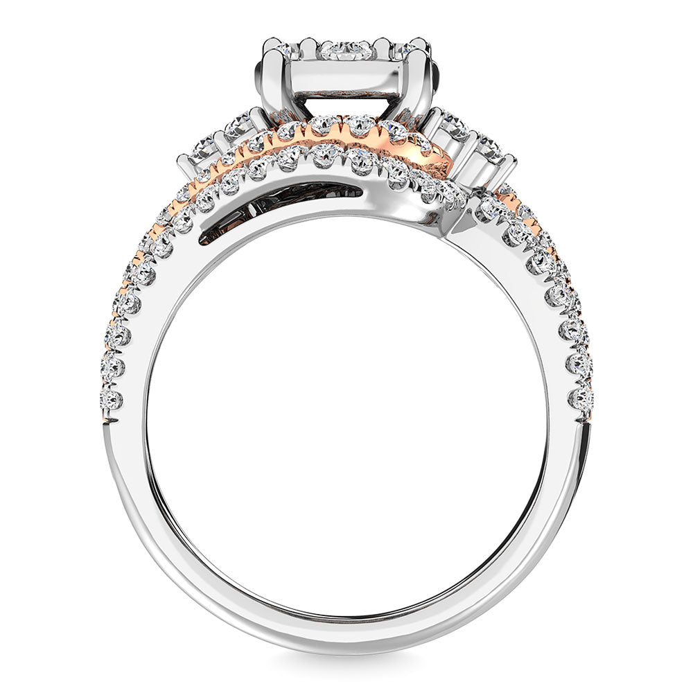 Diamond 1 1/2 Ct.Tw. Engagement Ring In 14K Two Tone Gold