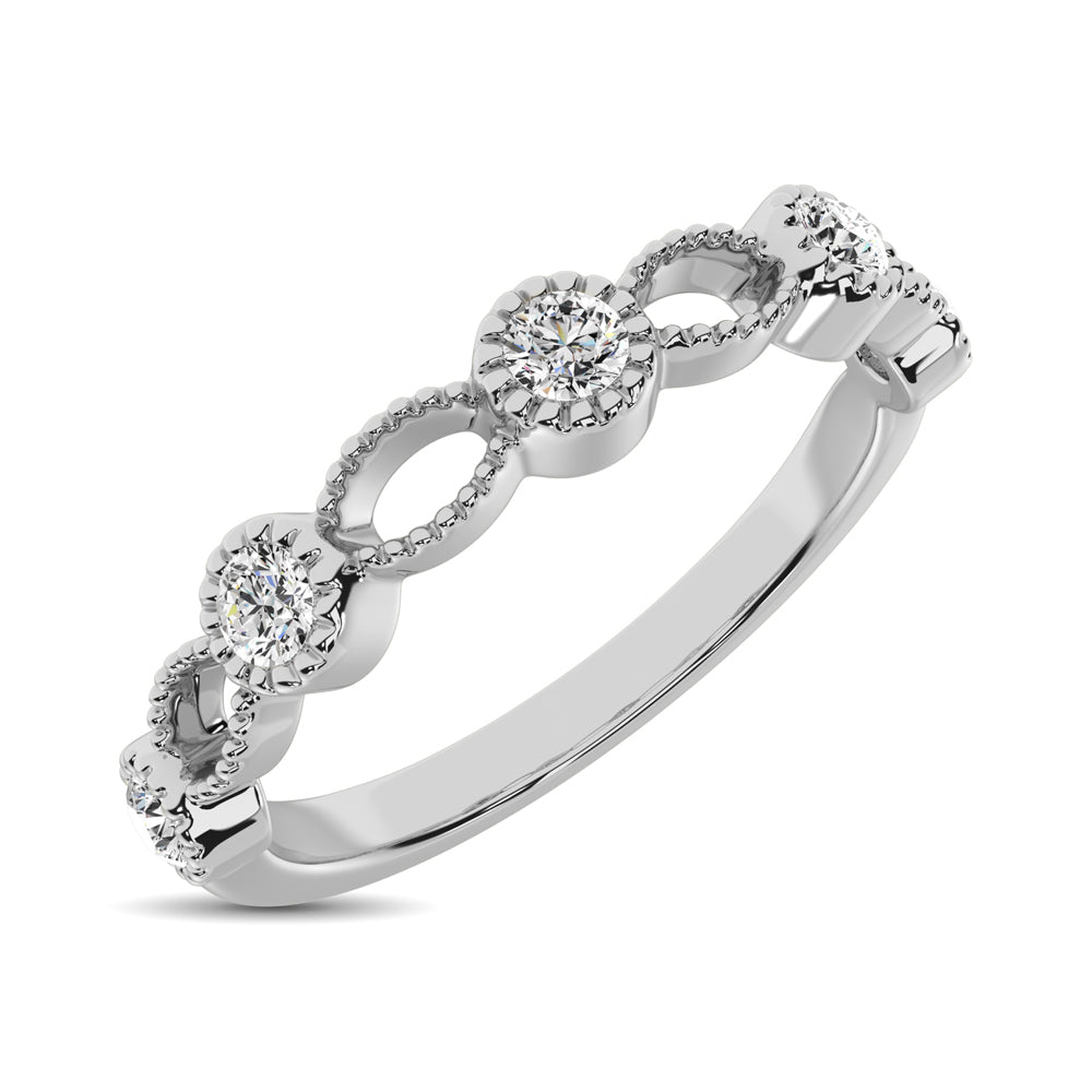 14K White Gold 1/6 Ctw Diamond Band