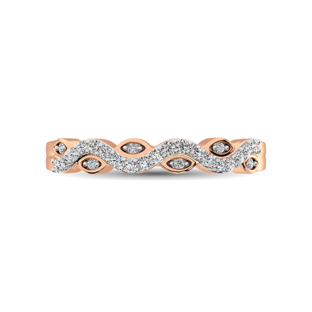 Diamond 1/6 Ctw Twist Band In 14K Rose Gold