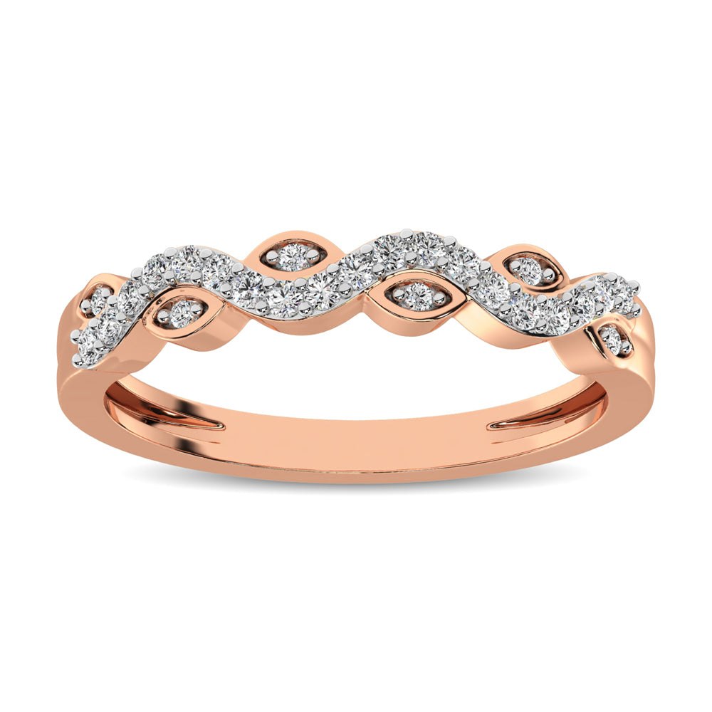 Diamond 1/6 Ctw Twist Band In 14K Rose Gold