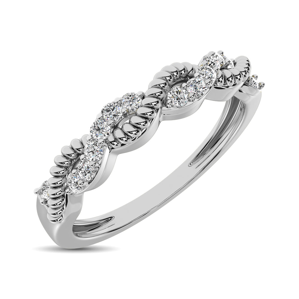 Diamond 1/10 Ctw Twist Band In 14K White Gold