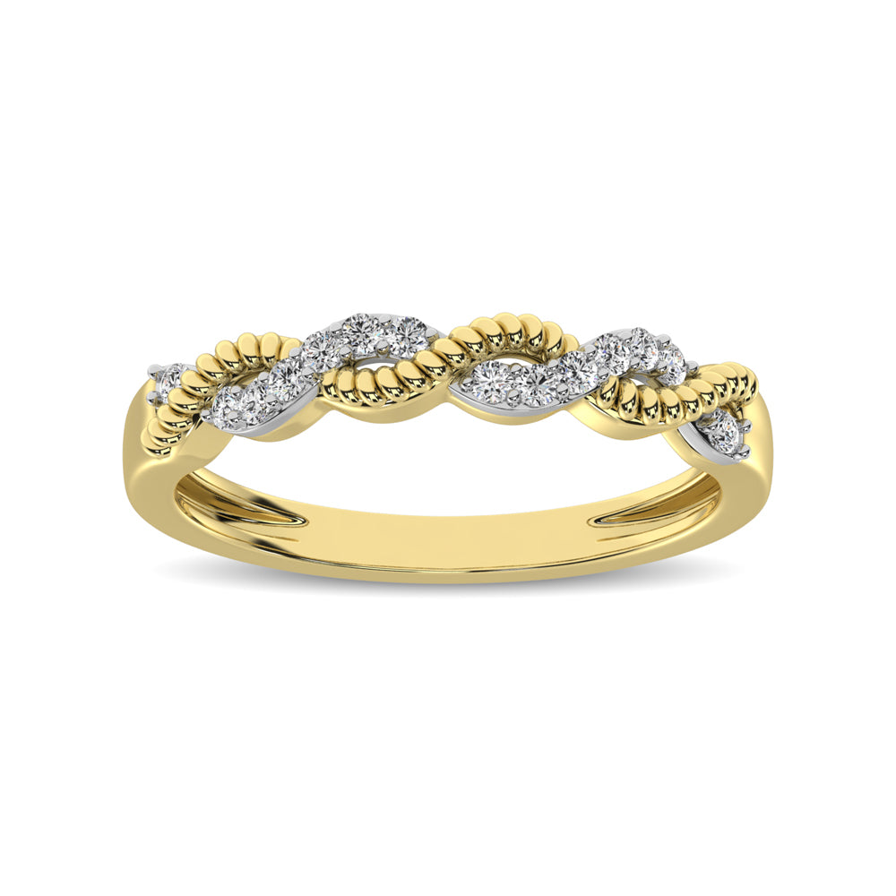 Diamond 1/10 Ctw Twist Band in 14K Yellow Gold