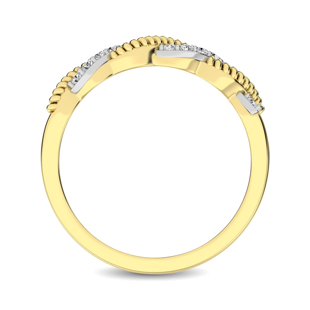 Diamond 1/10 Ctw Twist Band in 14K Yellow Gold