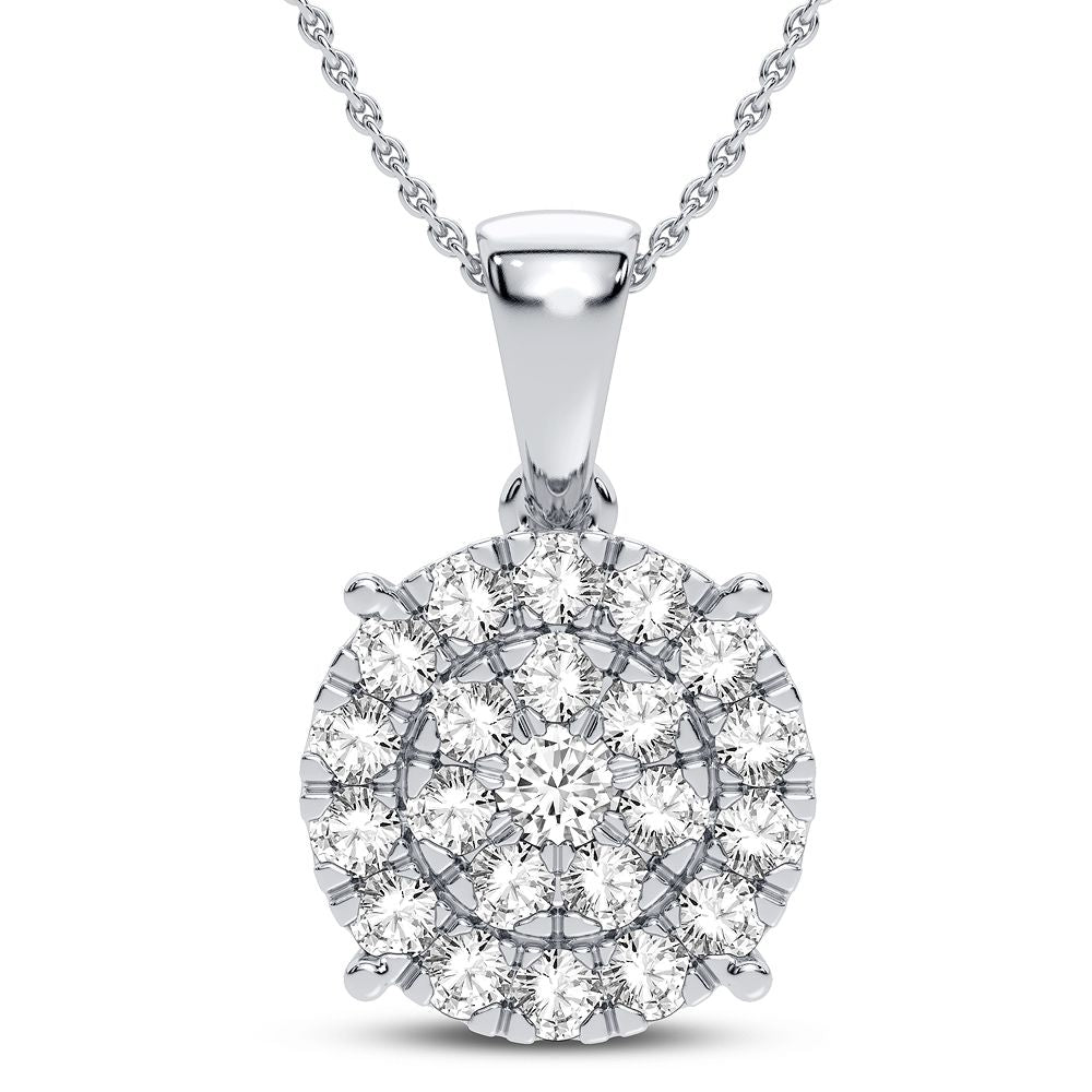 10K White Gold Exquisite 0.75Ct Daimond Pendant