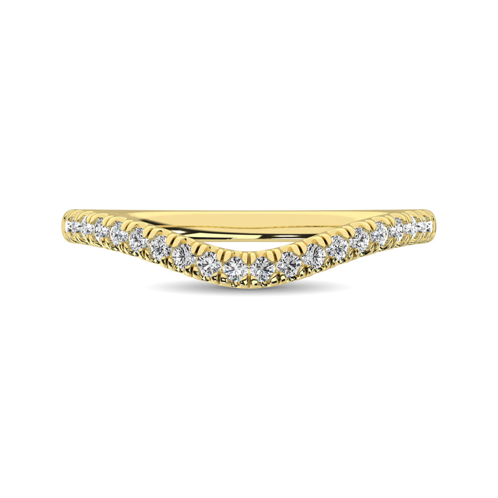14K Yellow Gold 1/6 Ctw Contour Band Ring