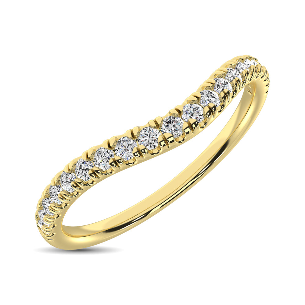 14K Yellow Gold 1/6 Ctw Contour Band Ring