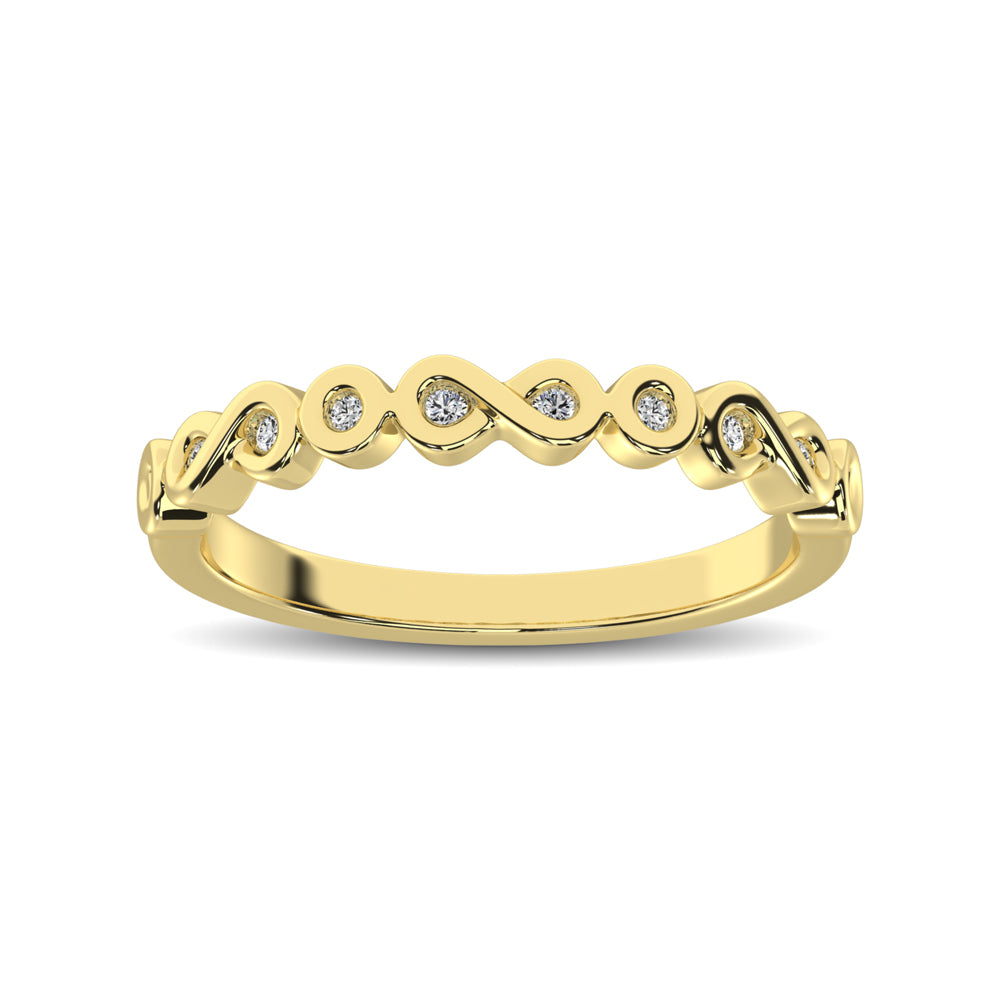 14K Yellow Gold 1/10 Ctw Diamond Band