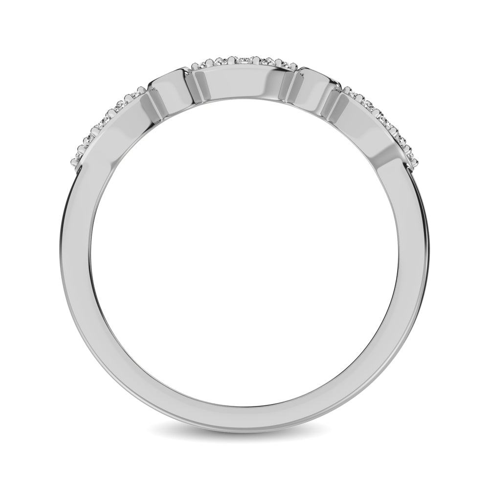 Round And Marquise Shape 1/6 Ctw Diamond Stackable Band