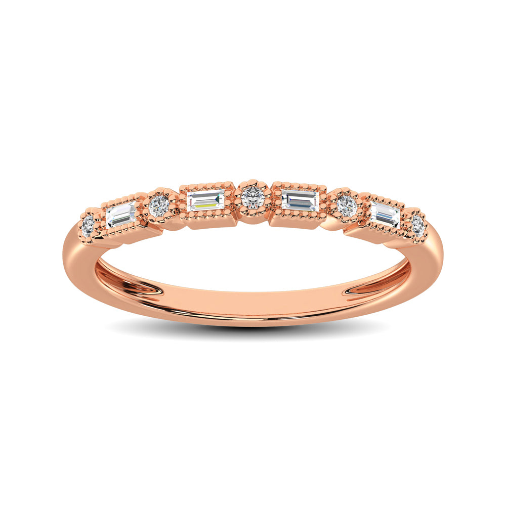 Diamond Wedding Band 1/10 Ct Tw In 10K Rose Gold