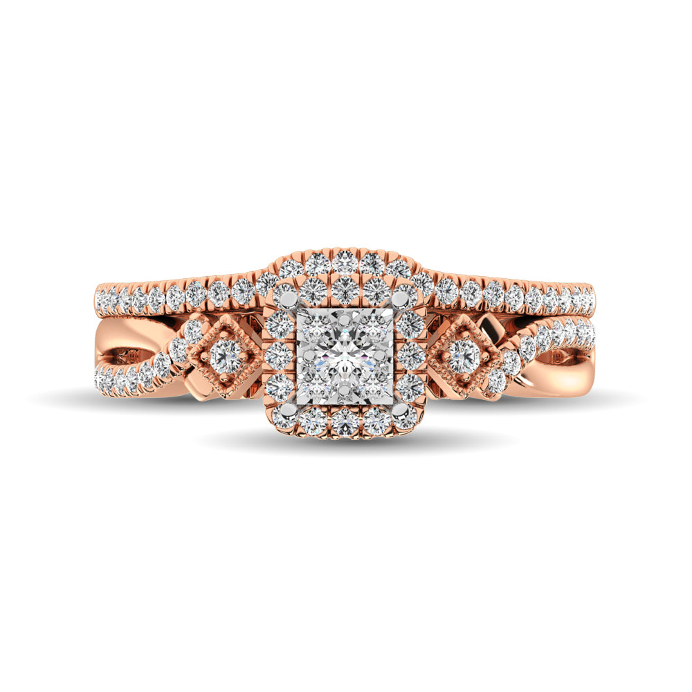 10K Rose Gold 2/5 Ct.Tw. Diamond Bridal Ring