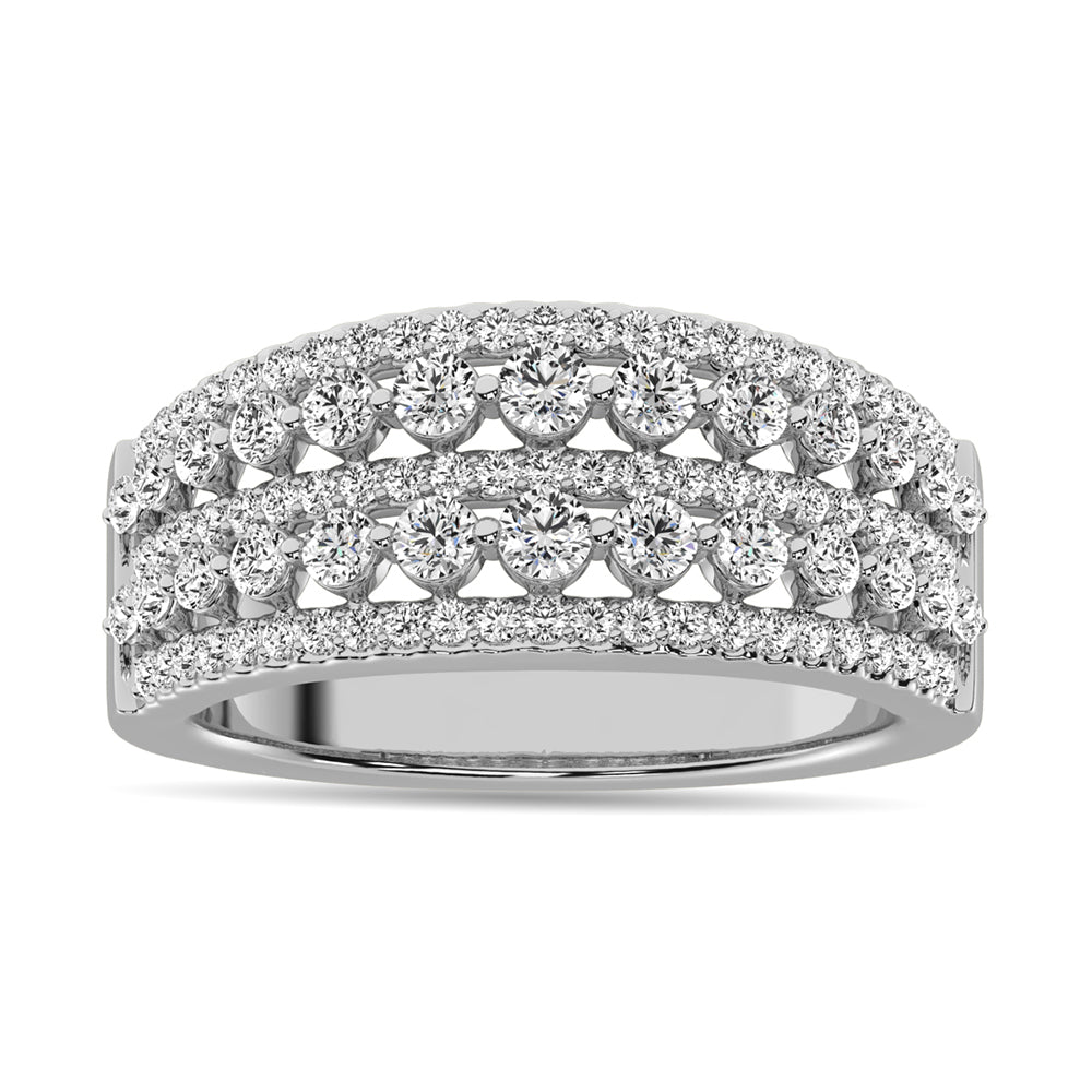 Diamond 1 Ct Tw Ladies Band In 14K White Gold