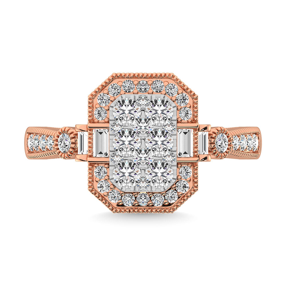 Diamond 7/8. Ct.Tw. Engagement Ring In 14K Two Tone Gold