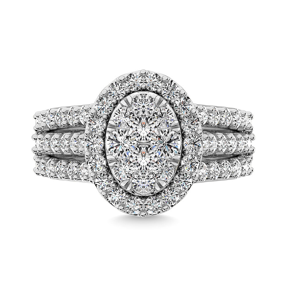 Diamond 2 Ct.Tw. Round Shape Engagement Ring In 14K White Gold