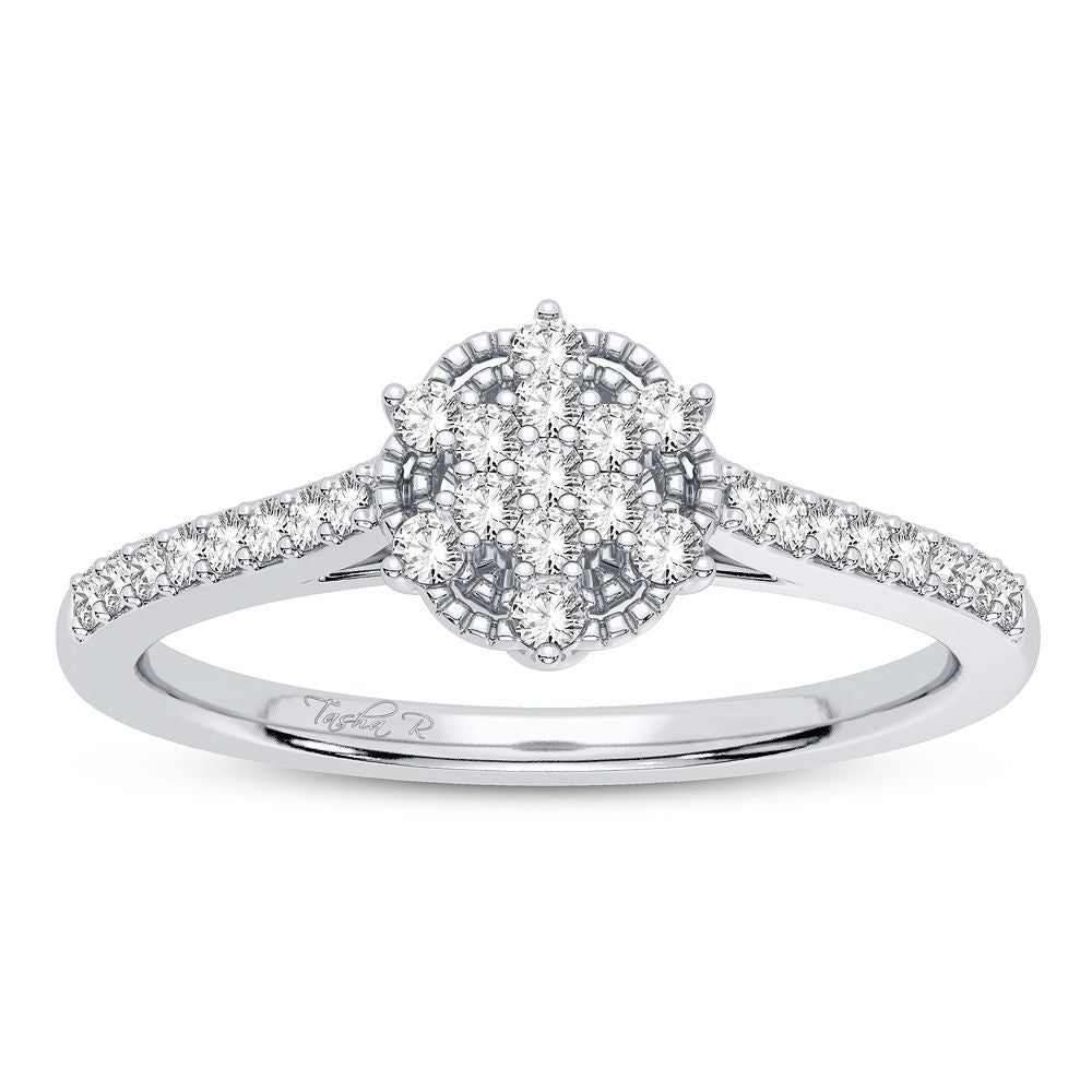 10K White Gold Dazzling 0.20Ct Diamond Ring