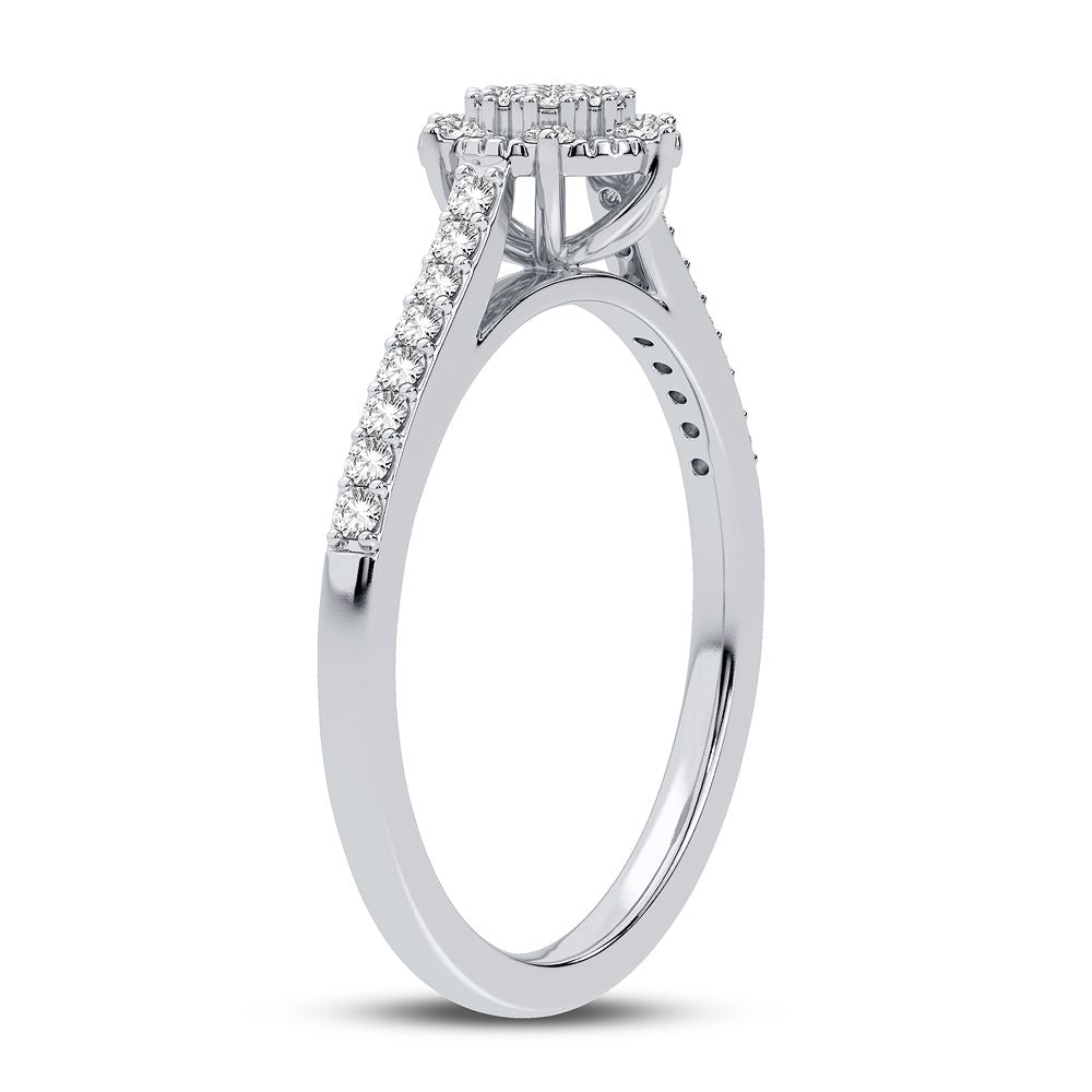 10K White Gold Dazzling 0.20Ct Diamond Ring