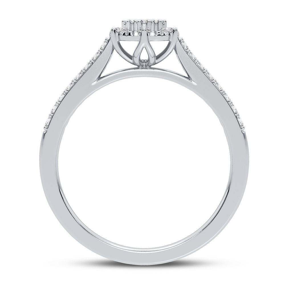 10K White Gold Dazzling 0.20Ct Diamond Ring