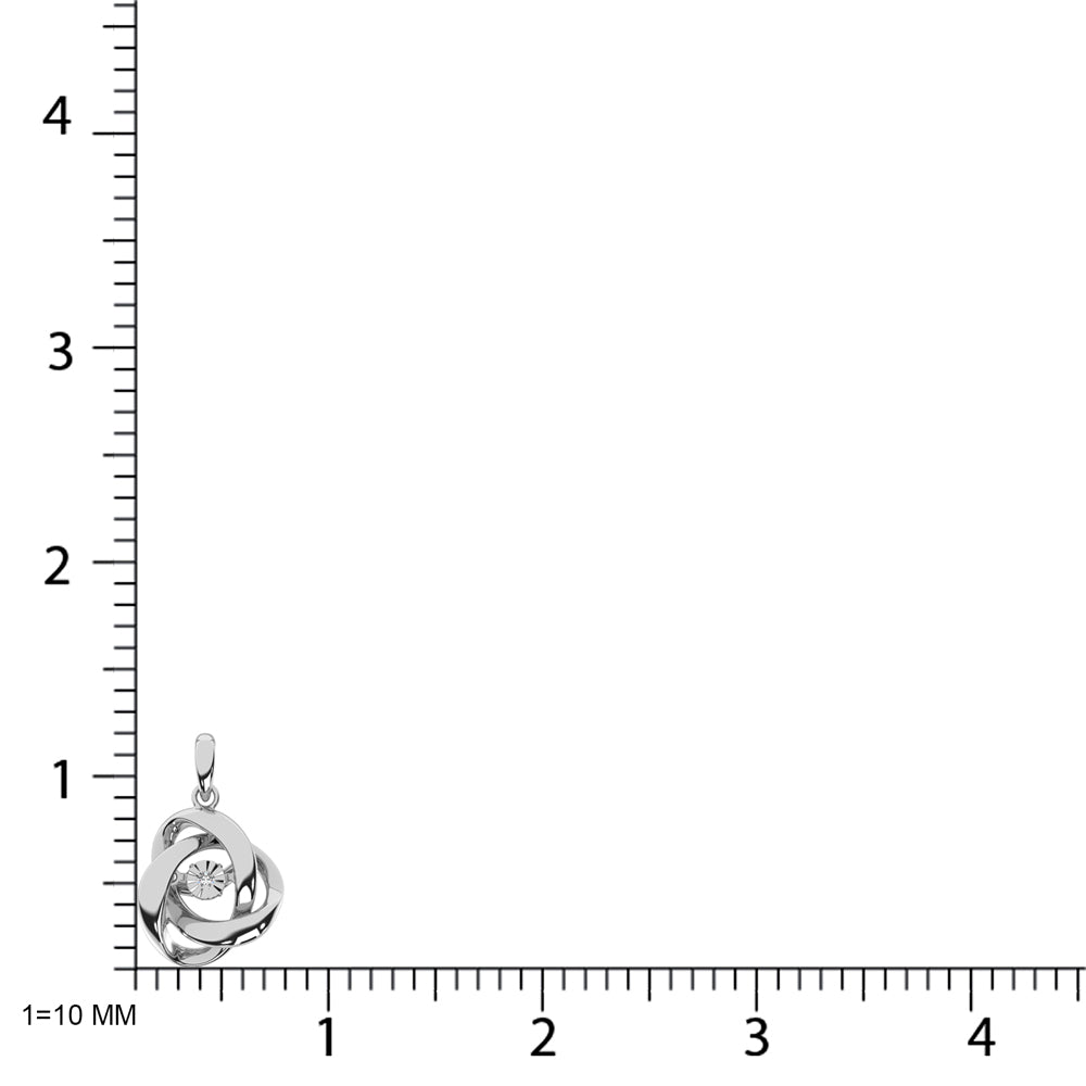 Diamond 1/20 Ct.Tw. Shimmering Pendant In Sterling Silver