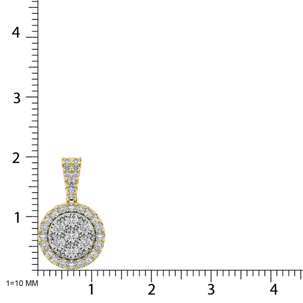 10K Two Tone 1/2 Ct.Tw. Diamond Pendant