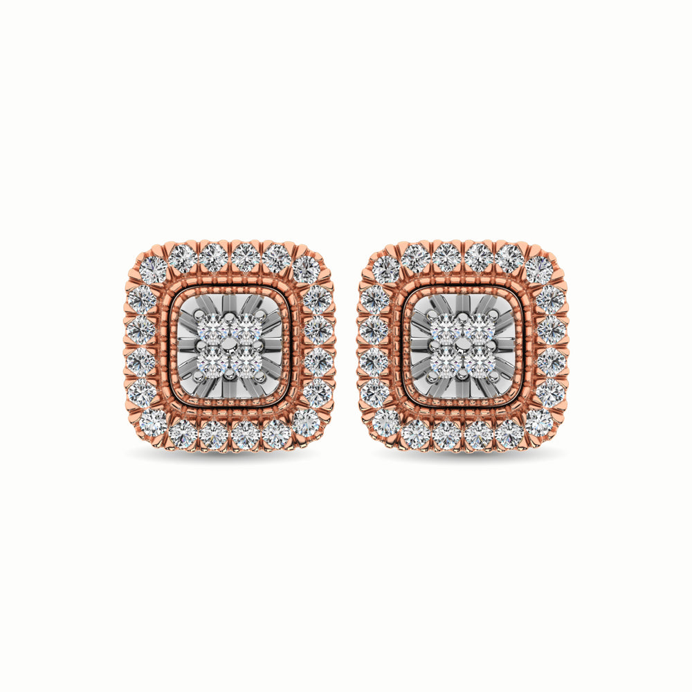 10K Rose Gold 1/3 Ct.Tw. Diamond Stud Earrings