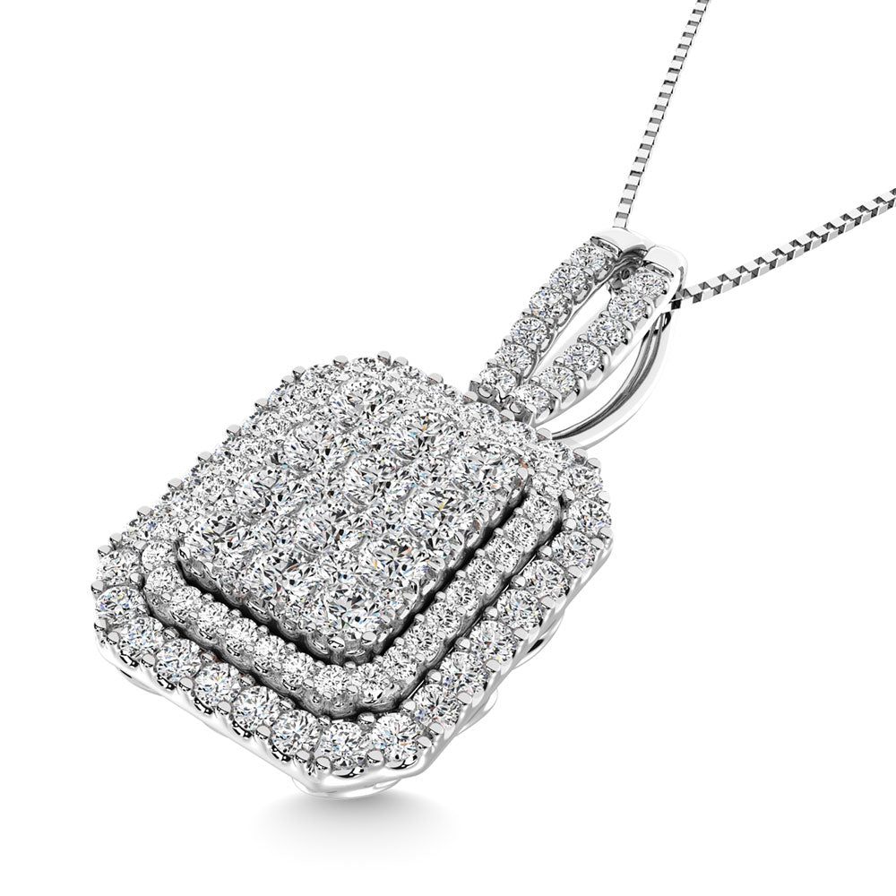 Diamond 1 3/4 Ct.Tw. Cluster Pendant in 14K White Gold