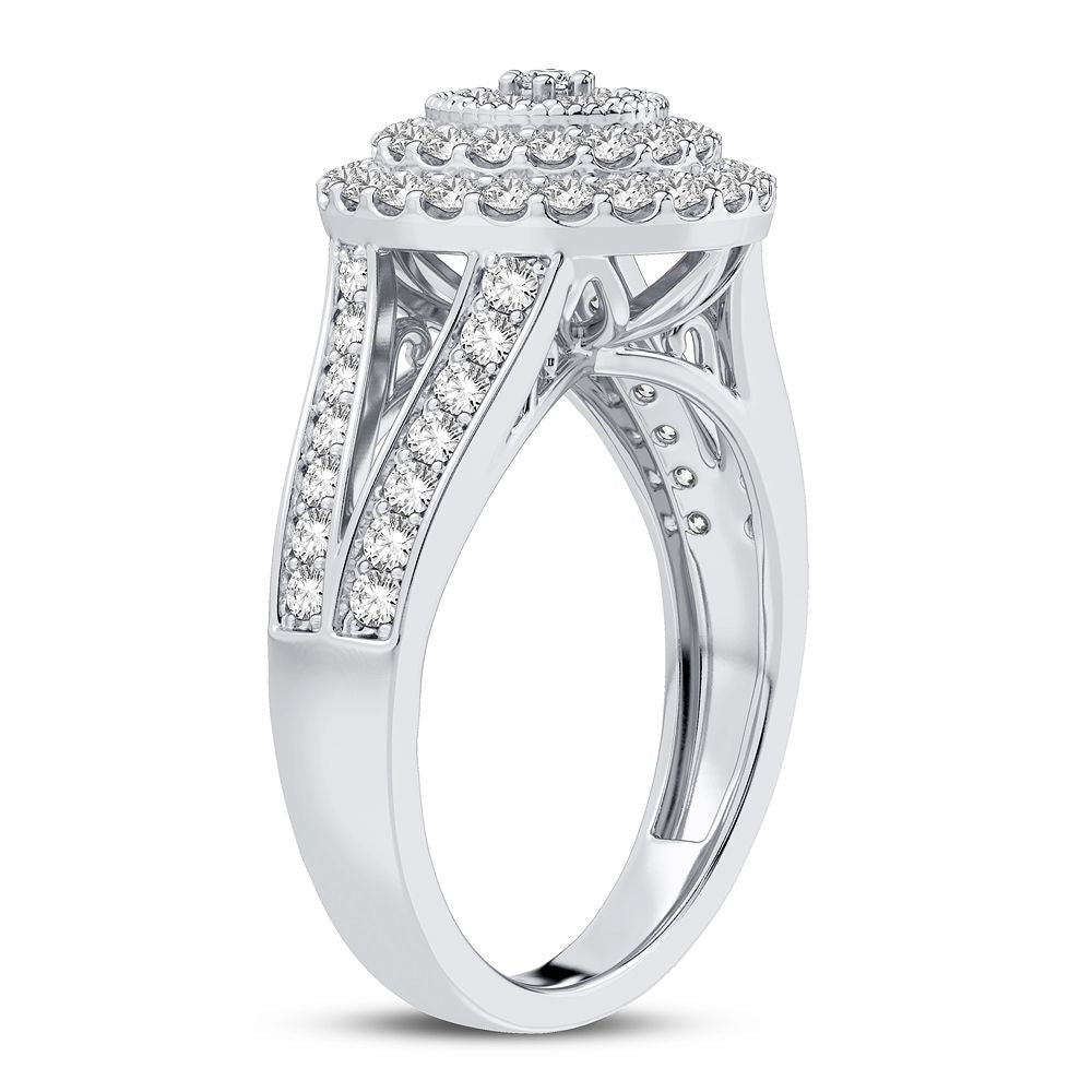 14K White Gold Exquisite 1.00Ct Diamond Ring