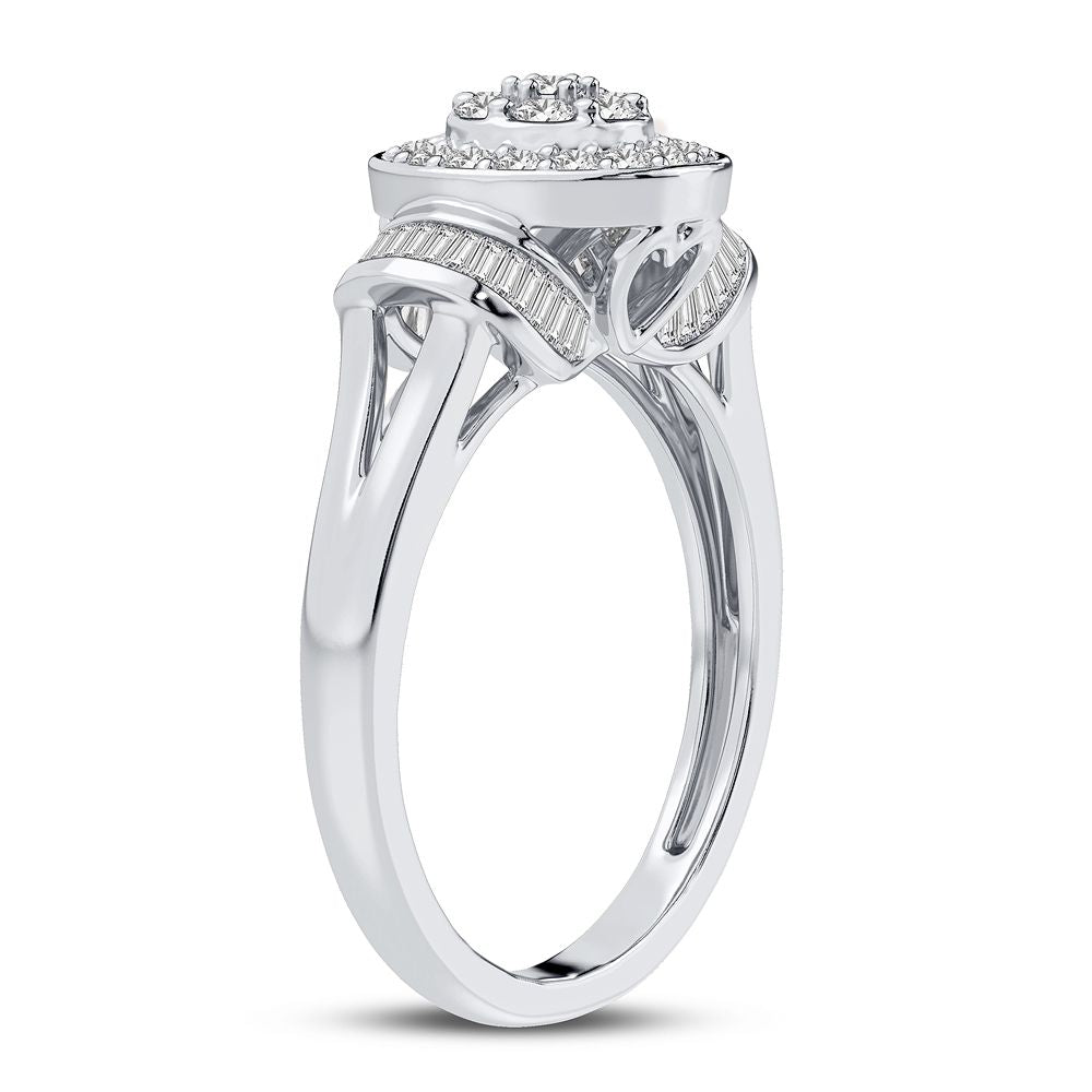 10K White Gold Beautiful 0.50Ct Diamond Ring