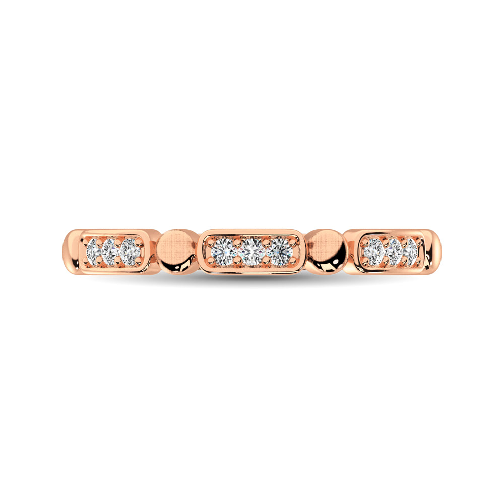 14K Rose Gold 1/10 Ct.Tw. Diamond Stackable Band