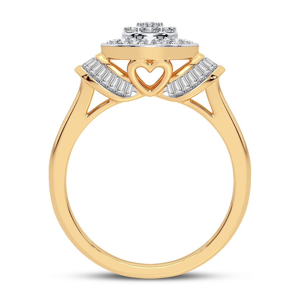 10K Yellow Gold Elegant 0.50Ct Diamond Ring