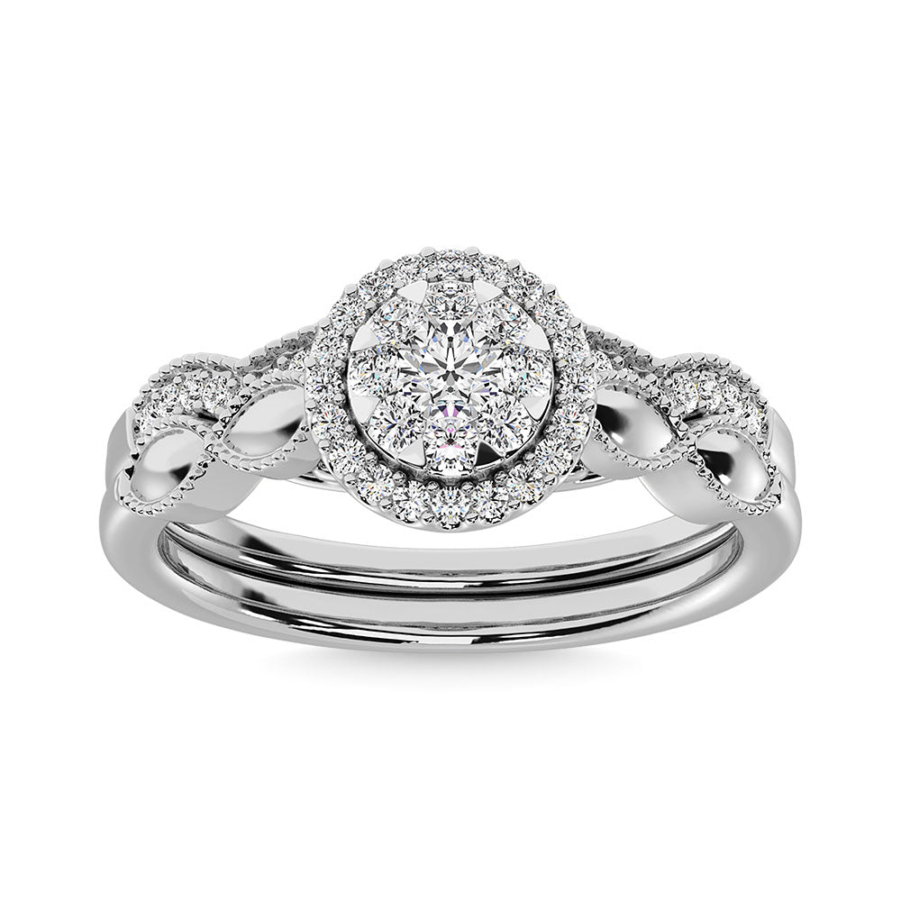 Diamond 1/2 Ct.Tw. Bridal Ring In 14K White Gold