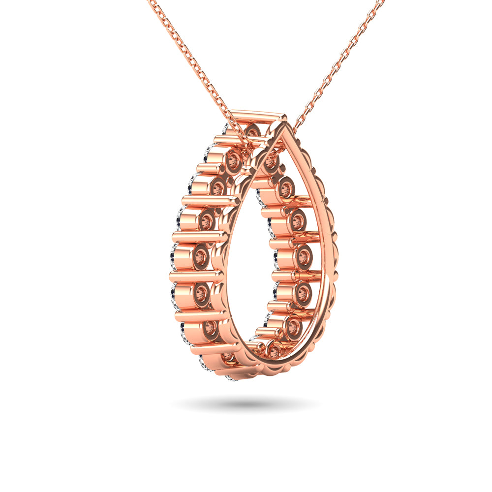 14K Rose Gold 3/8 Ct.Tw. Diamond Tear Drop Pendant
