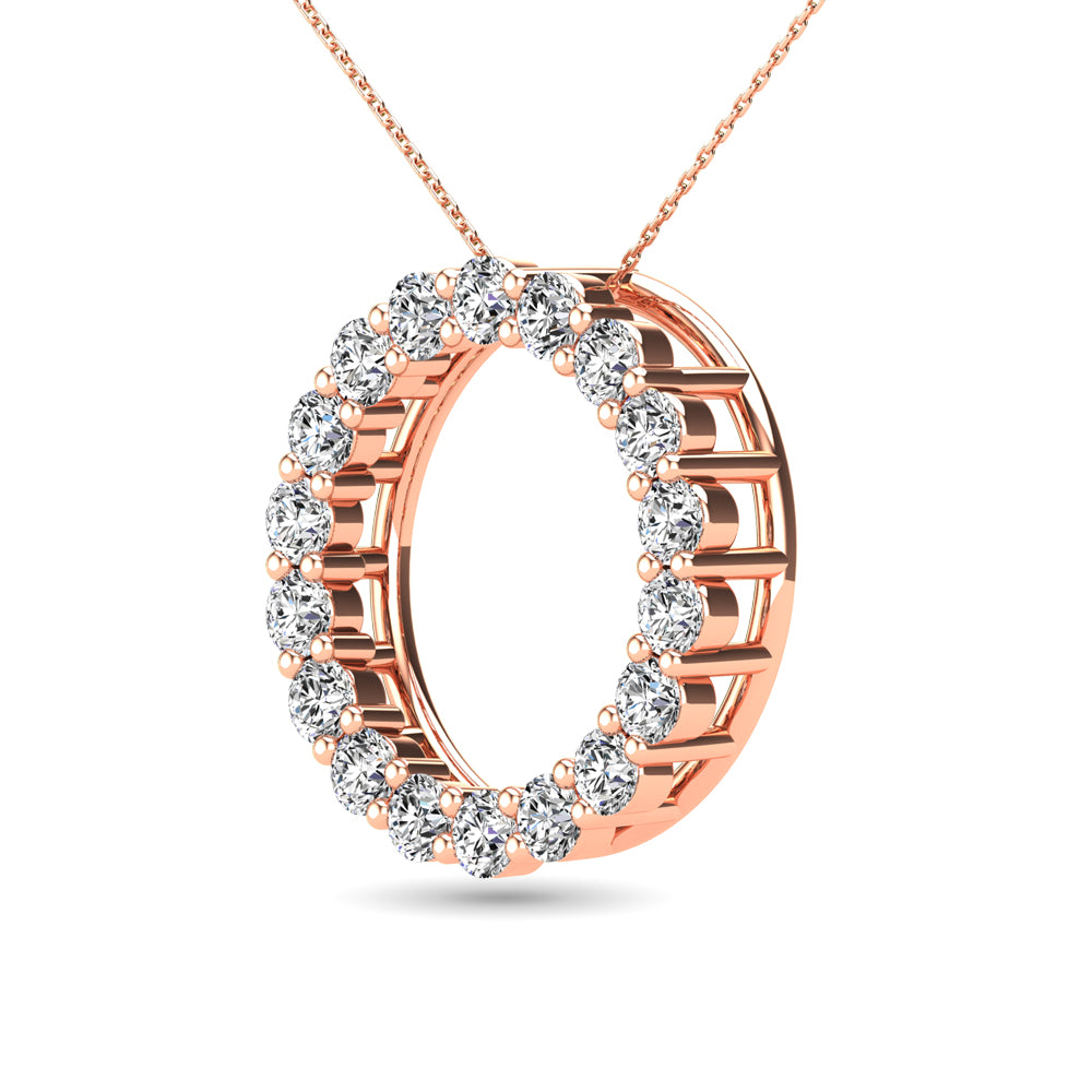 14K Rose Gold 2/5 Ct.Tw. Diamond Circle Pendant