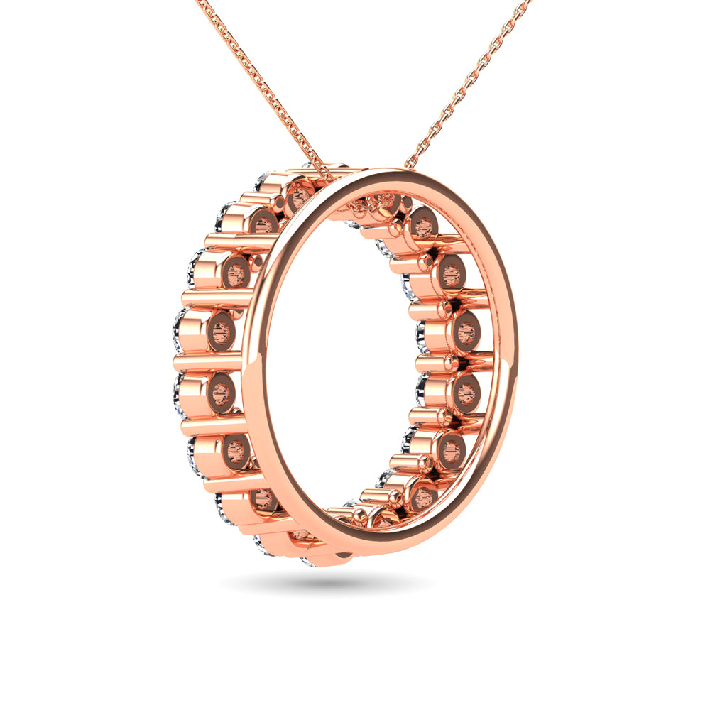 14K Rose Gold 2/5 Ct.Tw. Diamond Circle Pendant