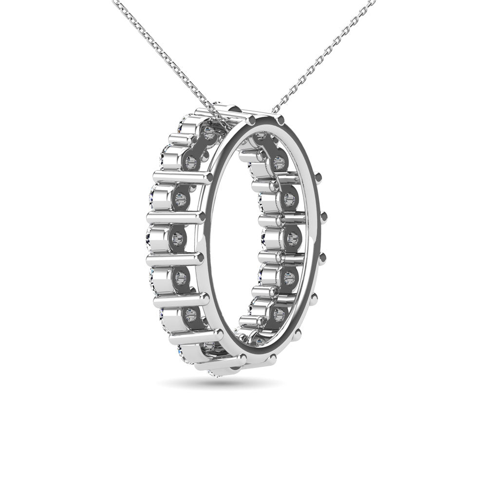Diamond 3/8 Ct.Tw. Oval Shape Pendant In 14K White Gold