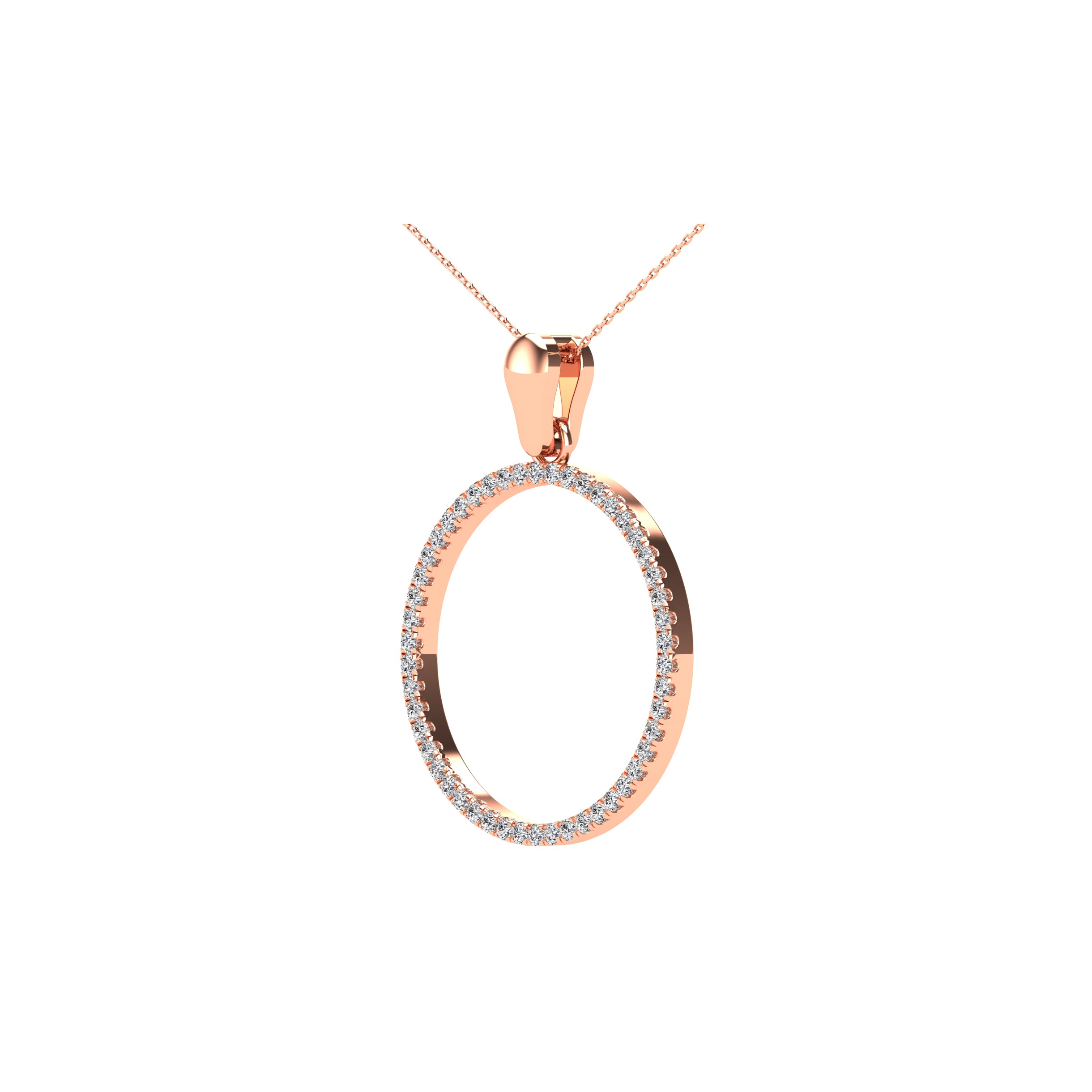 10K Rose Gold 1/6 Ct.Tw. Diamond Circle Pendant