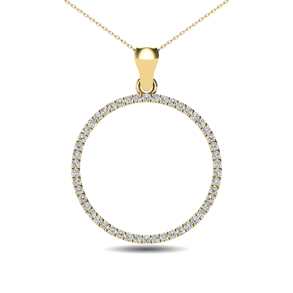 10K Yellow Gold 1/6 Ct.Tw. Diamond Circle Pendant