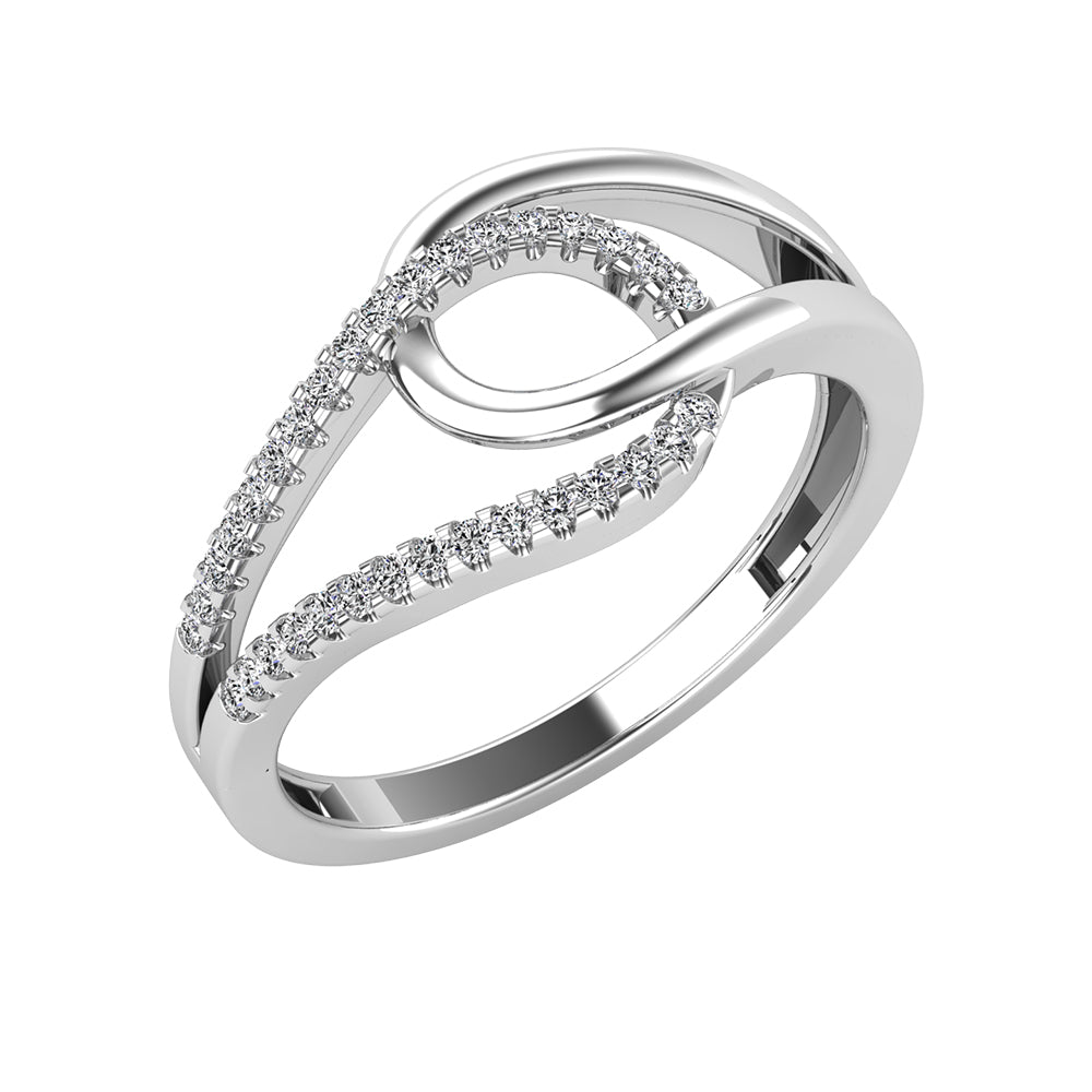 Diamond 1/10 Ctw Abstract Loop Ring in 10K White Gold