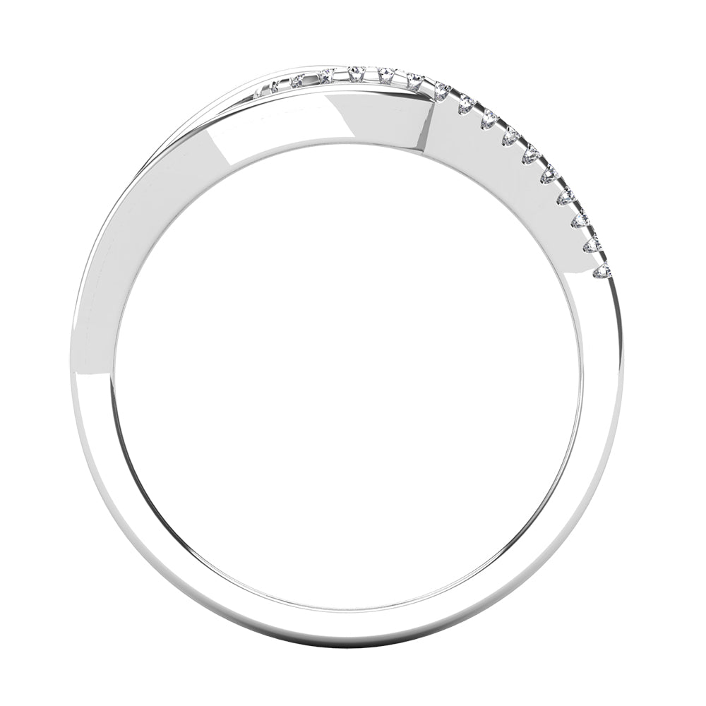 Diamond 1/10 Ctw Abstract Loop Ring In 10K White Gold