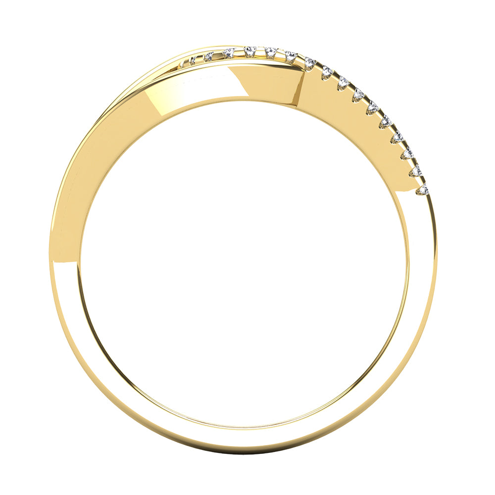 Diamond 1/10 Ctw Abstract Loop Ring in 10K Yellow Gold