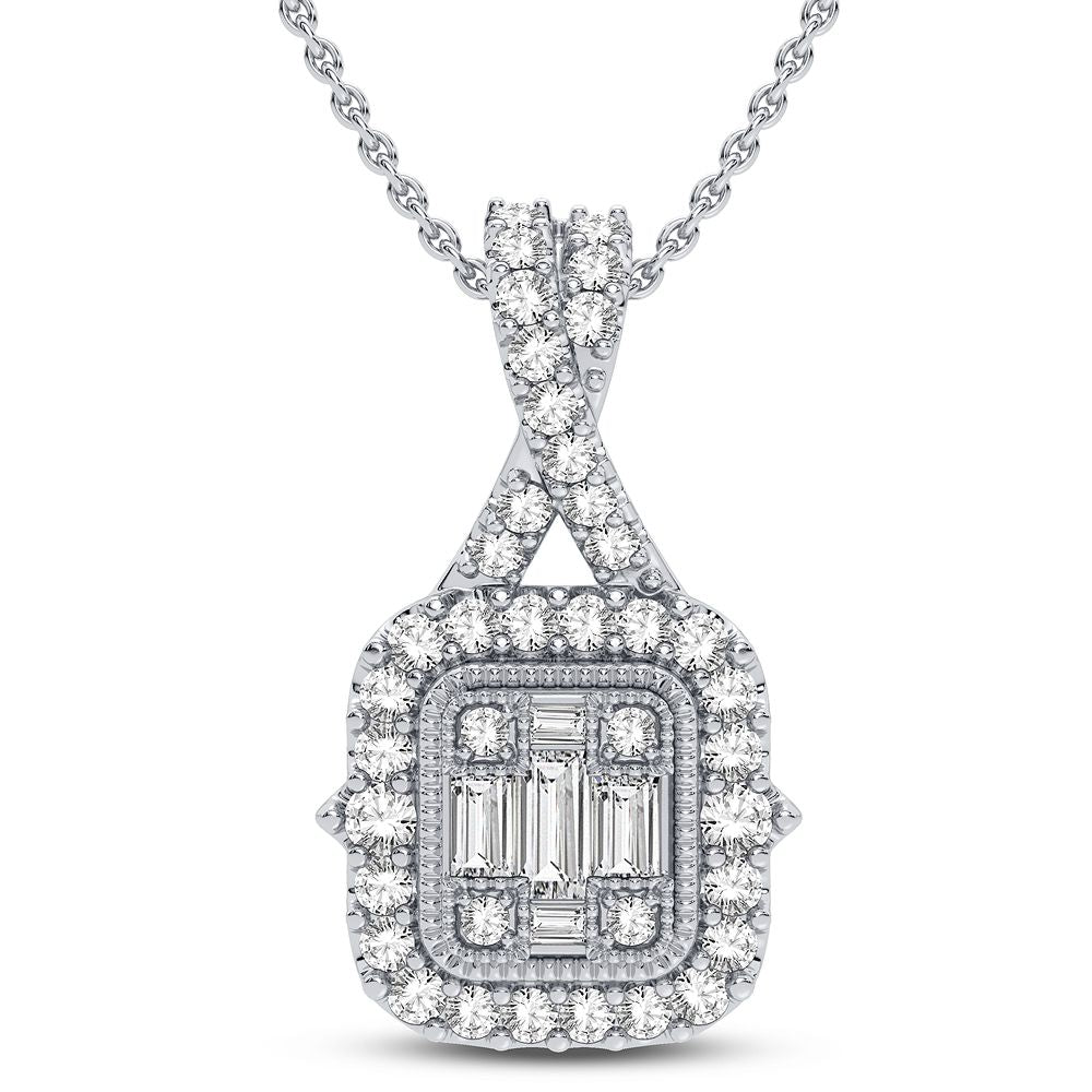 14K White Gold Magnifcnet 0.33Ct Diamond Pendant