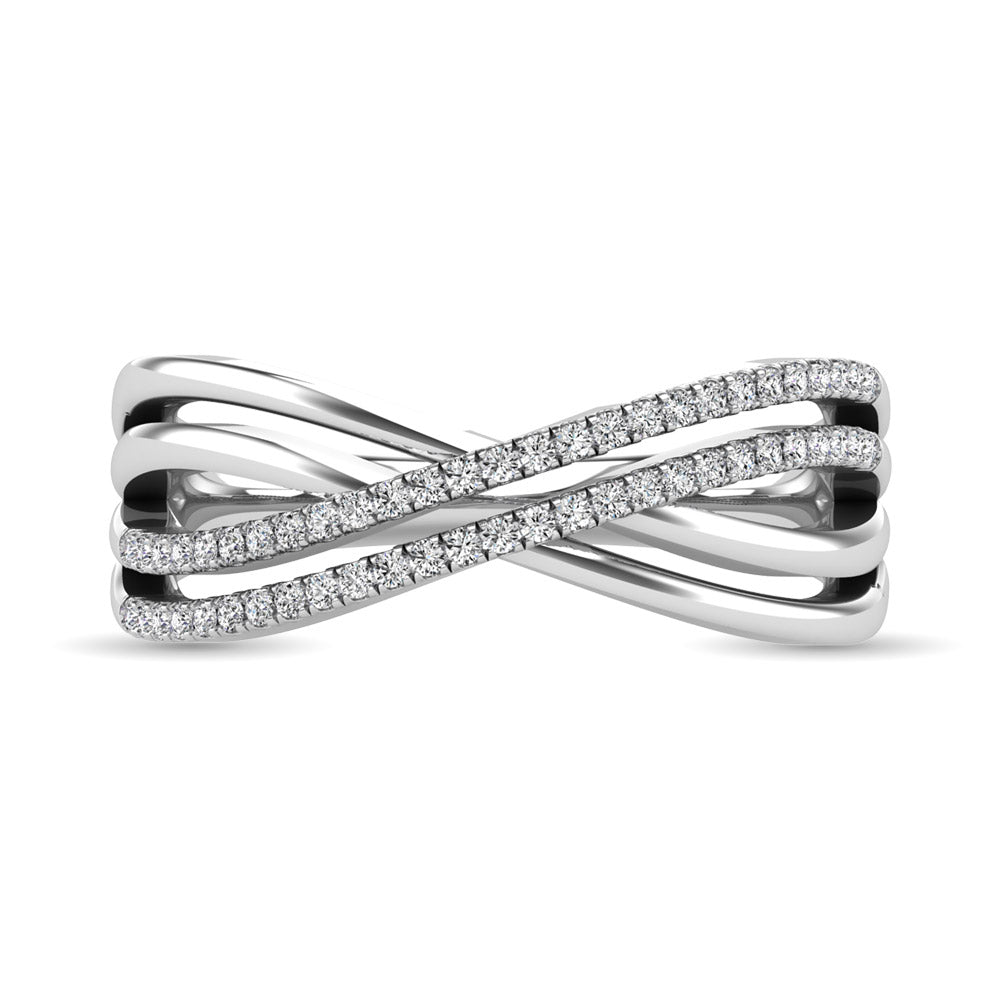 Diamond 1/5 Ct.Tw. Crossover Ring In 10K White Gold