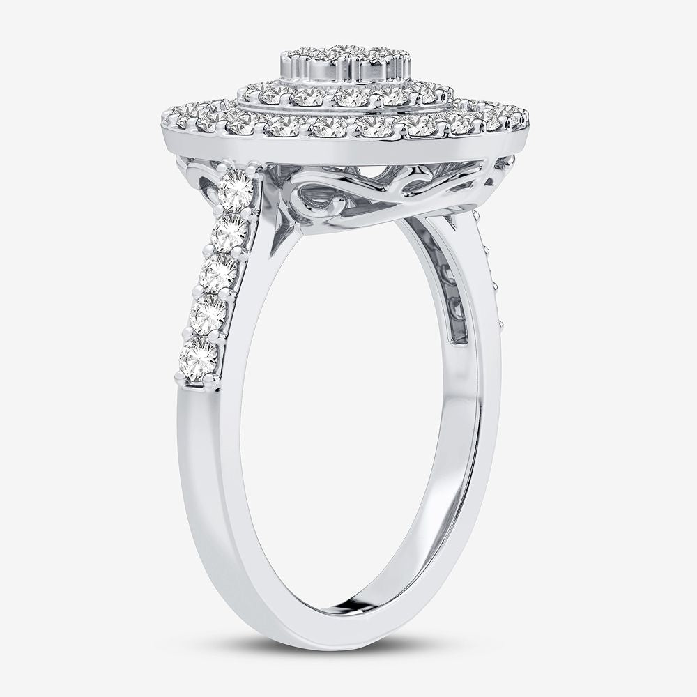 10K White Gold Exquisite 1.00Ct Diamond Ring