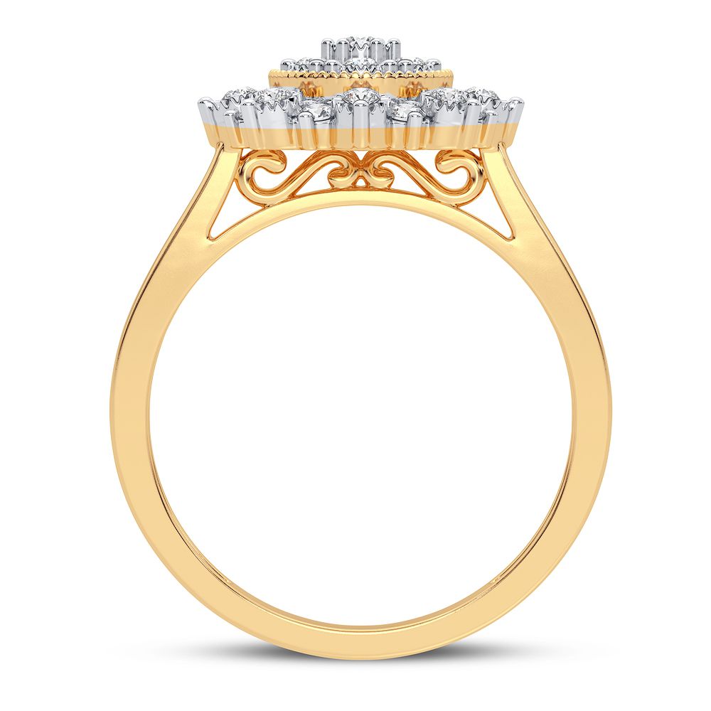 10K Yellow Gold Dazzling 0.20Ct Diamond Ring