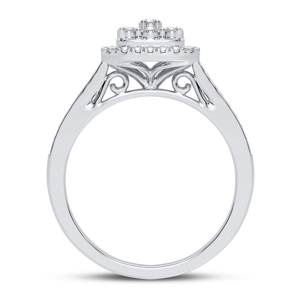 10K White Gold Beautiful 0.20Ct Diamond Ring