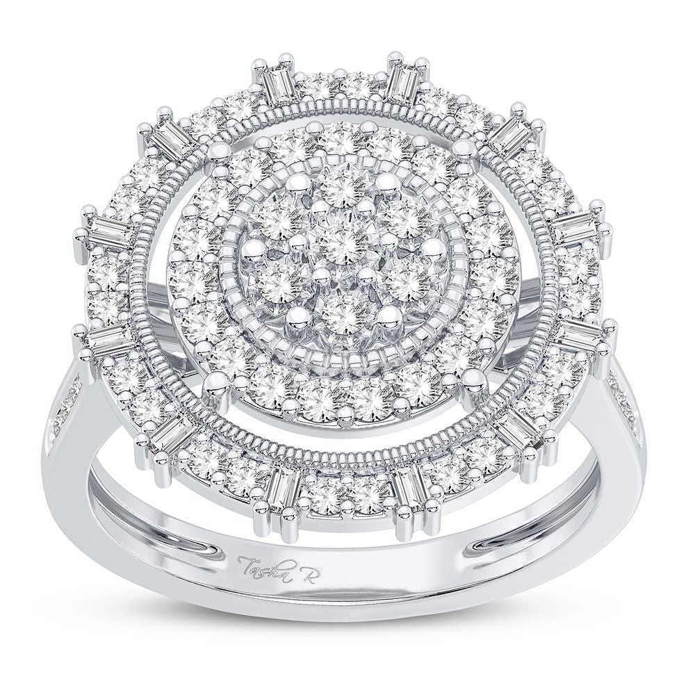 10K White Gold Elegant 0.50Ct Diamond Ring