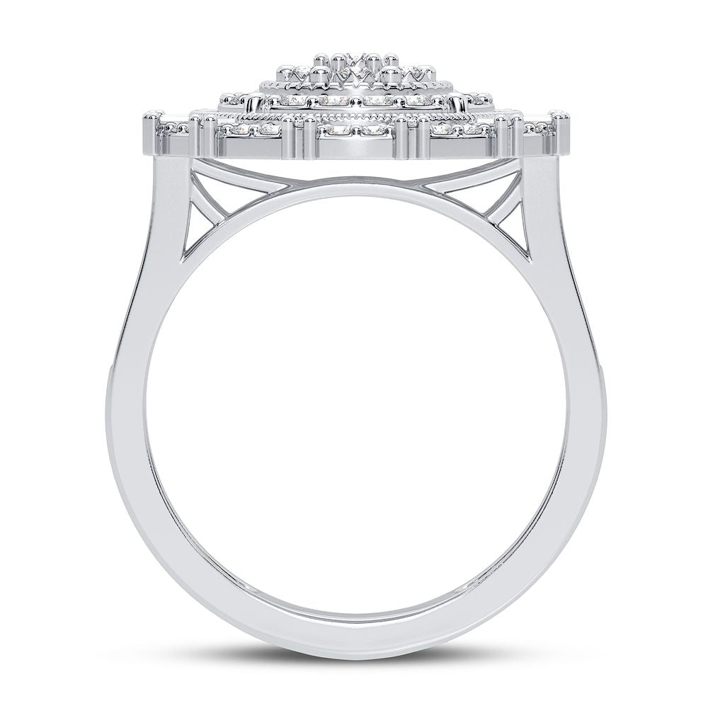 10K White Gold Elegant 0.50Ct Diamond Ring